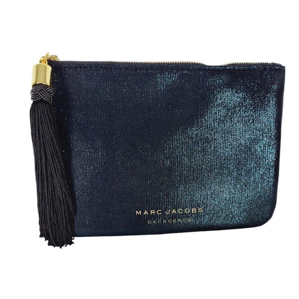 Marc Jacobs Decadence Iridescent Black Cosmetics Clutch Bag Purse Tassel NEW